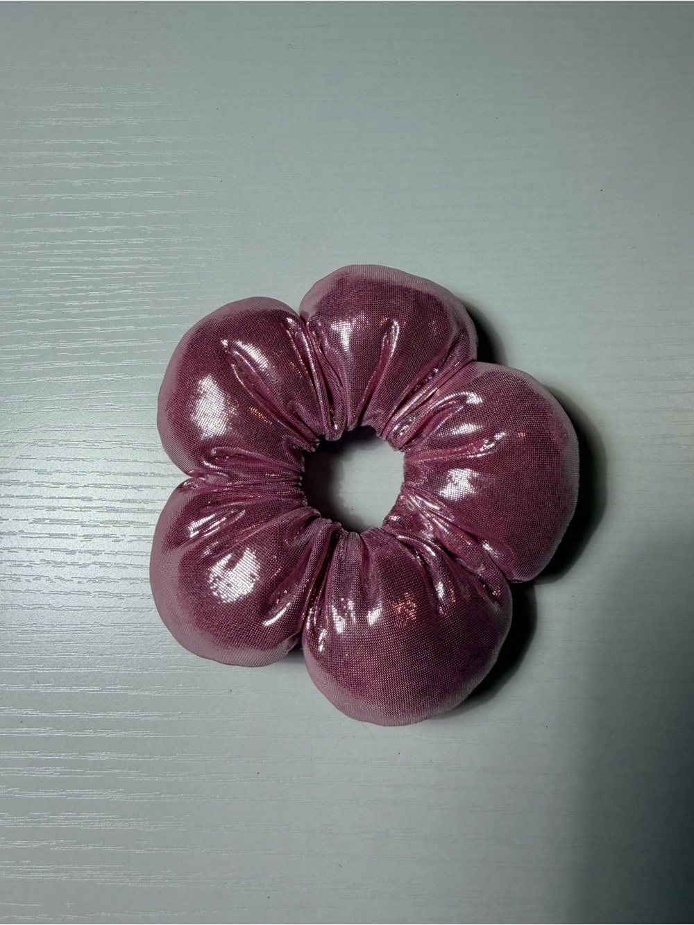 Pink Shimmer Flower Scrunchie - Girls Accessories